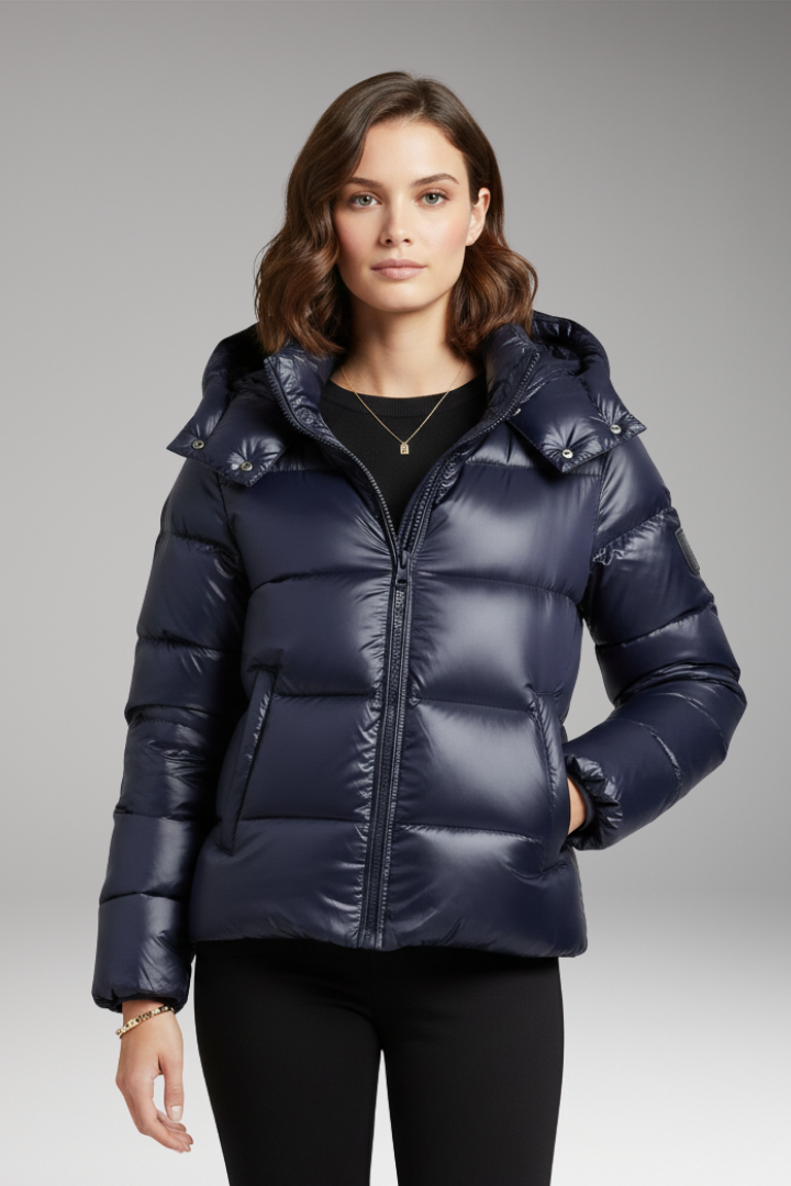 Women's Jacket with Hood and Zip Closure