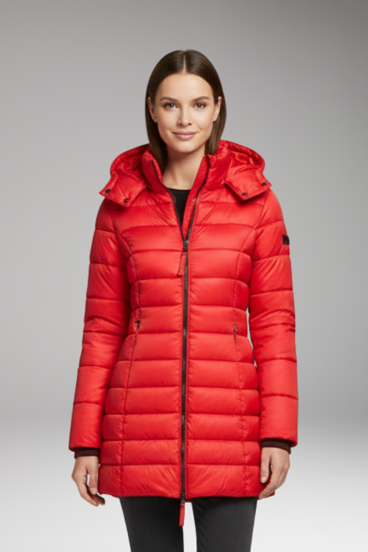 Women's Jacket with Hood and Zipper Closure