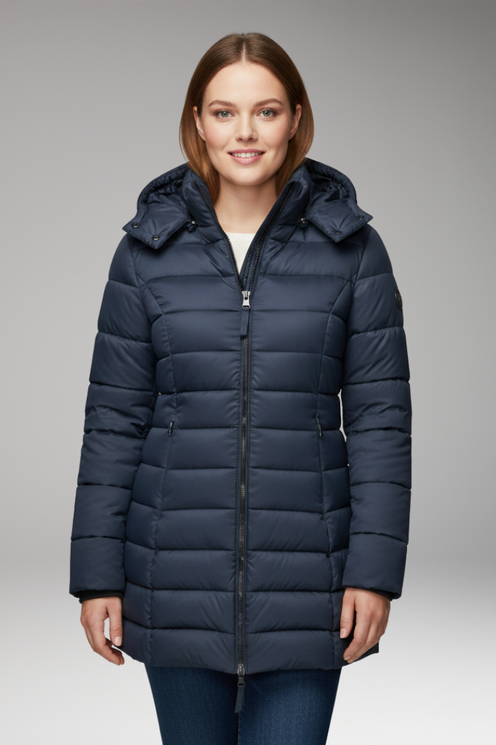 Women's Jacket with Hood and Zipper Closure