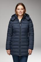 Women's Jacket with Hood and Zipper Closure