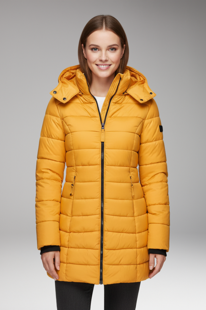 Women's Jacket with Hood and Zipper Closure