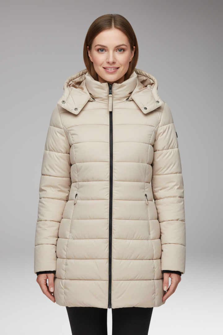 Women's Jacket with Hood and Zipper Closure