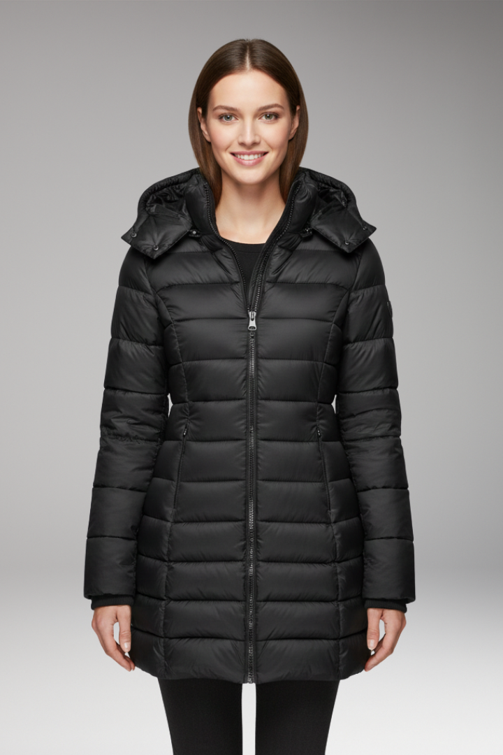 Women's Jacket with Hood and Zipper Closure