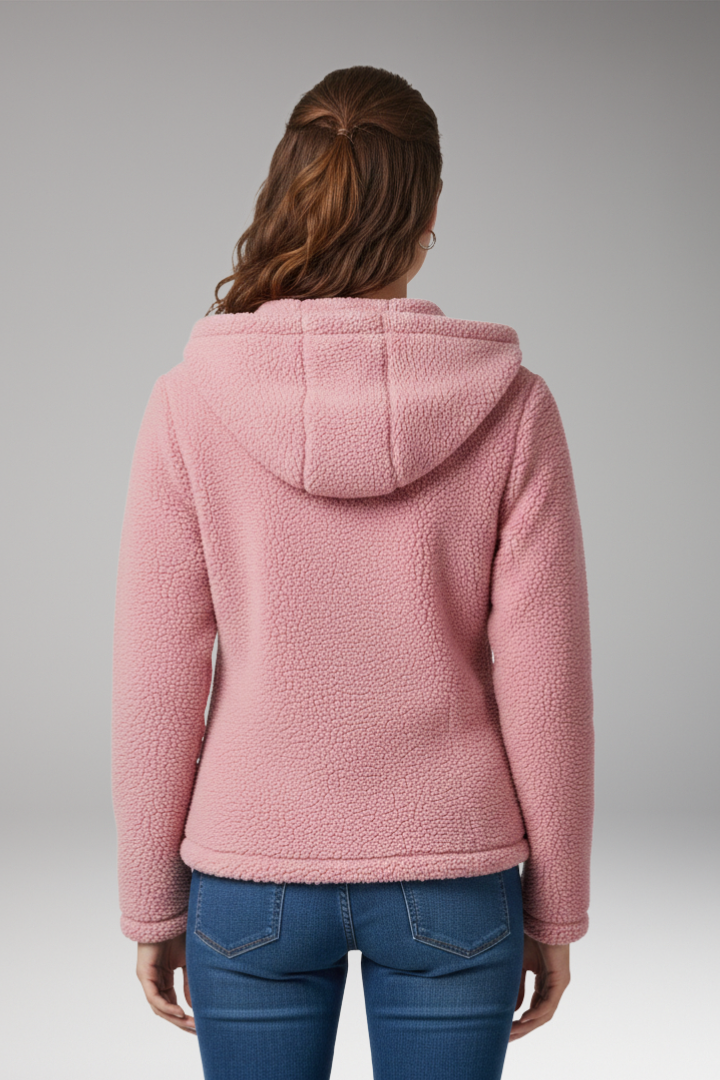 Women's Jacket with Hooded Neckline and Long Sleeves