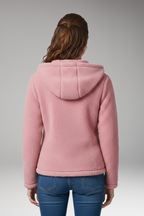 Women's Jacket with Hooded Neckline and Long Sleeves