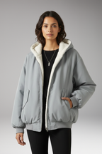 Women's Jacket with Lined Hood and Zip Closure