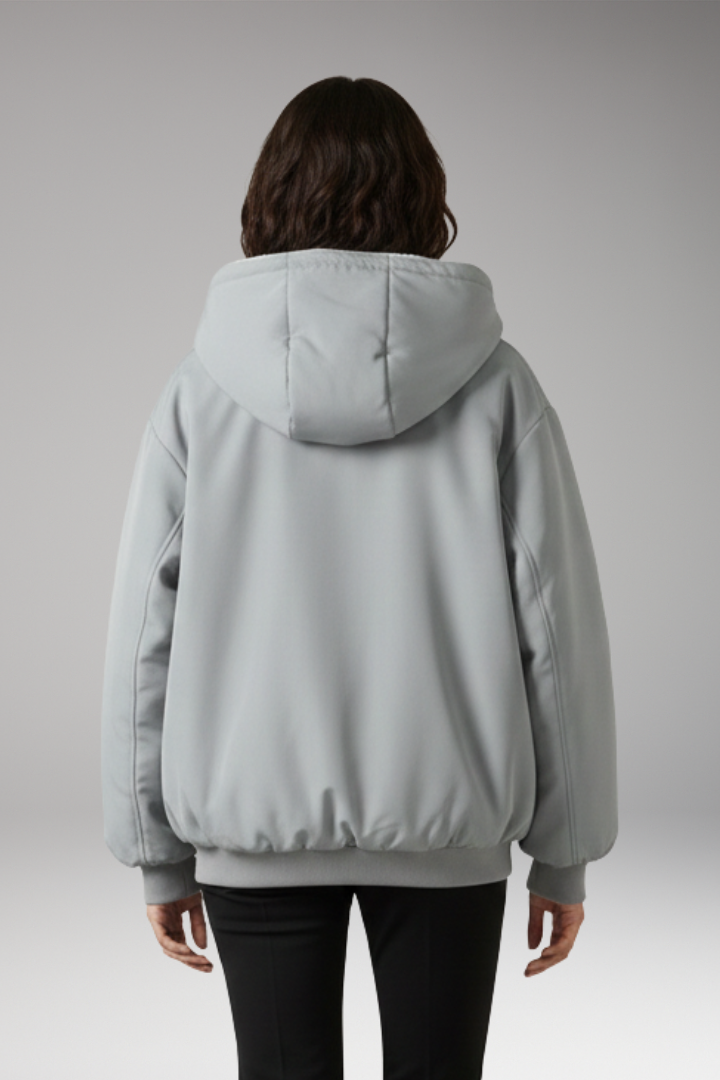 Women's Jacket with Lined Hood and Zip Closure