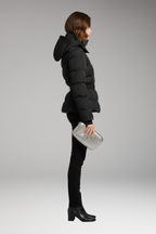 Women's Jacket with Stand-Up Collar and Belted Waist