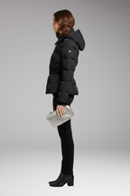 Women's Jacket with Stand-Up Collar and Belted Waist