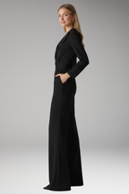 Women's Jumpsuit with Shirt Collar and Wide Legs