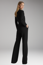 Women's Jumpsuit with Shirt Collar and Wide Legs