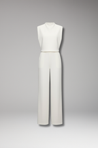 Women's Jumpsuit with Sleeveless Upper and Wide-Leg Design