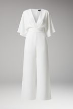 Women's Jumpsuit with V-Neckline and Straight Legs