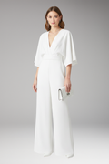 Women's Jumpsuit with V-Neckline and Straight Legs