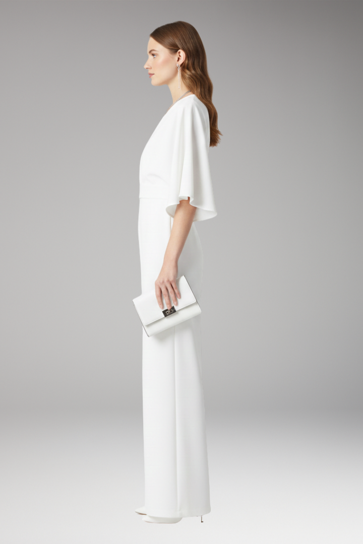 Women's Jumpsuit with V-Neckline and Straight Legs