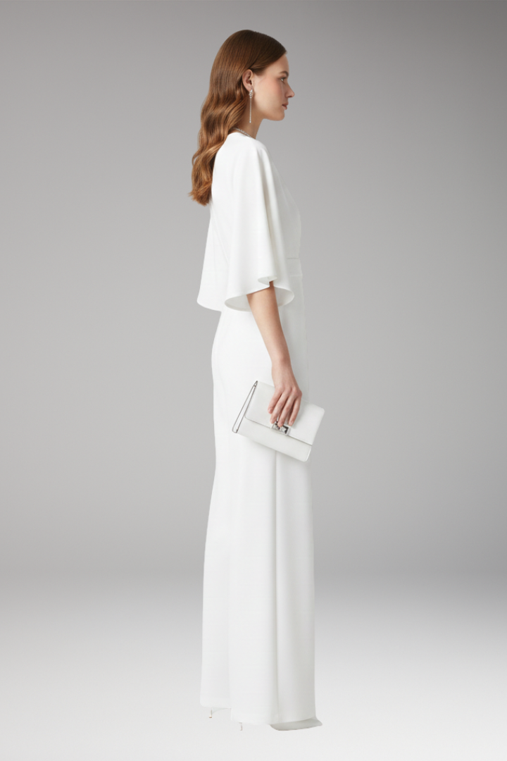 Women's Jumpsuit with V-Neckline and Straight Legs