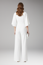 Women's Jumpsuit with V-Neckline and Straight Legs
