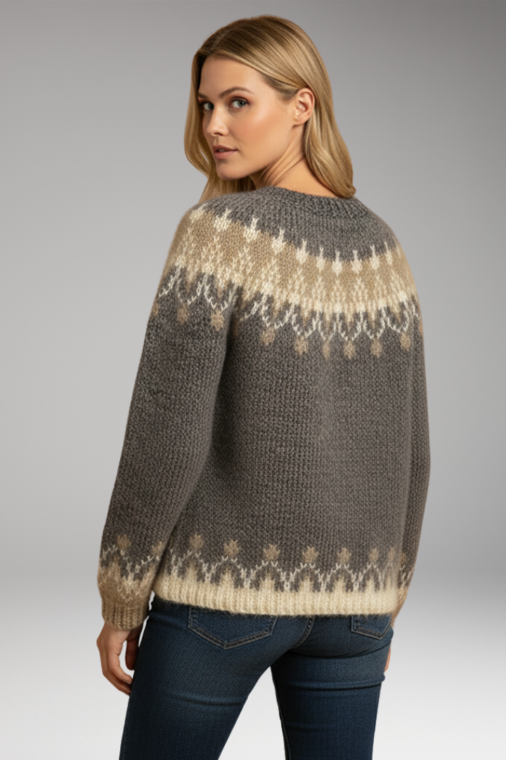 Women's Knit Pullover Sweater with Crew Neckline