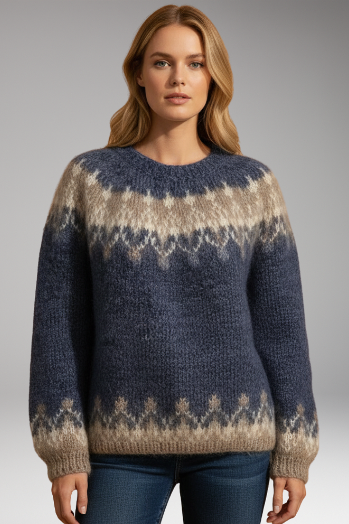 Women's Knit Pullover Sweater with Crew Neckline