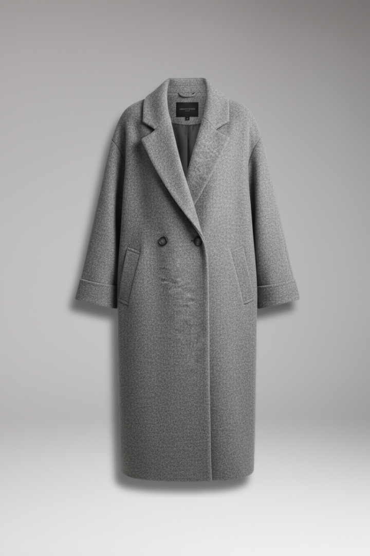 Women's Long Coat with Lapel Collar