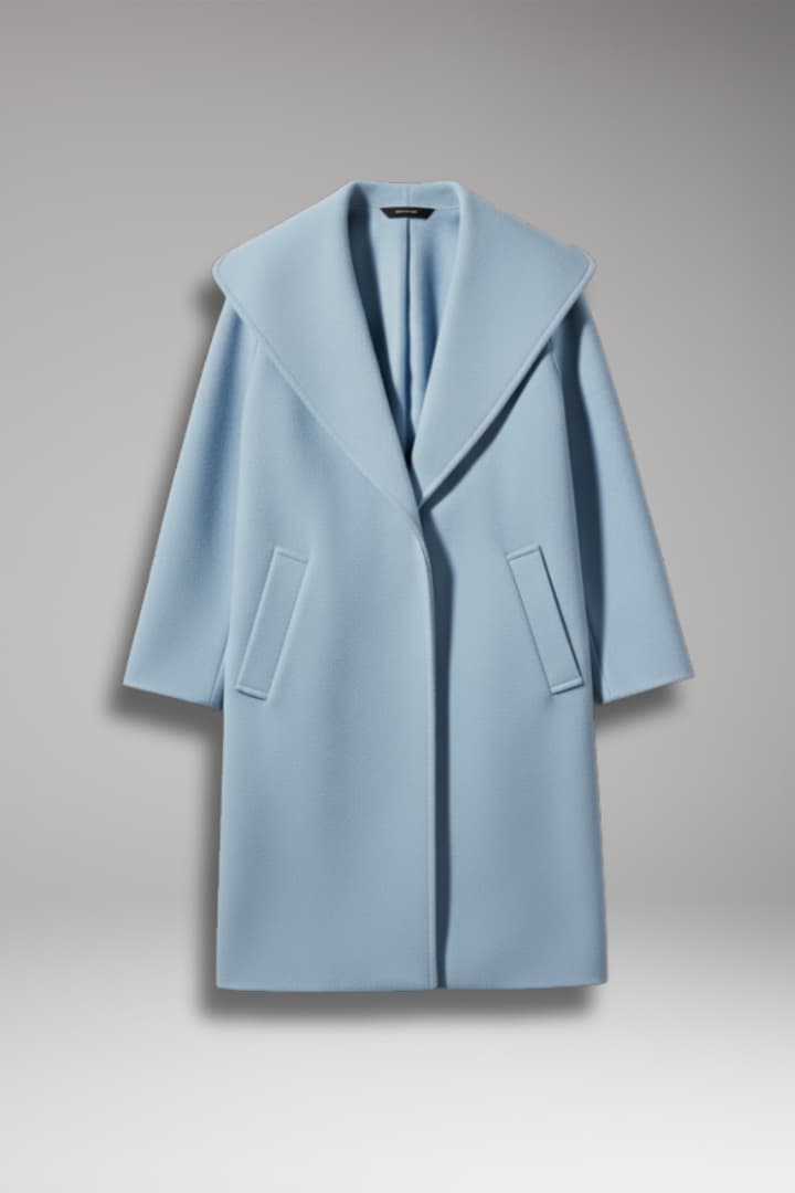 Women's Oversized Coat with Wide Lapel and Hidden Closure