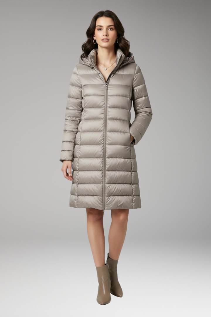 Women's Parka with Hood and Front Closure