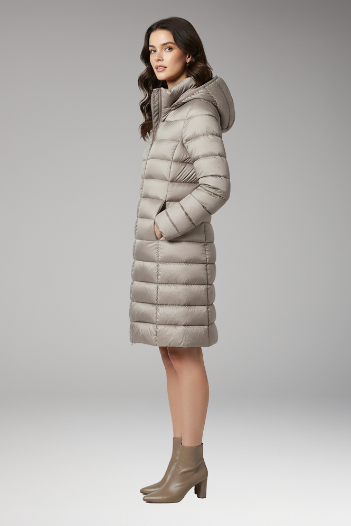 Women's Parka with Hood and Front Closure