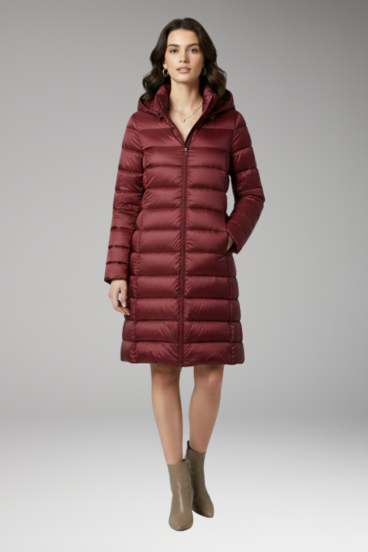 Women's Parka with Hood and Front Closure