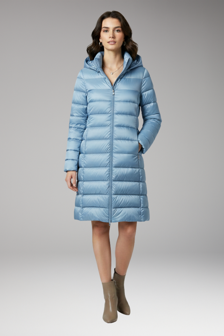 Women's Parka with Hood and Front Closure
