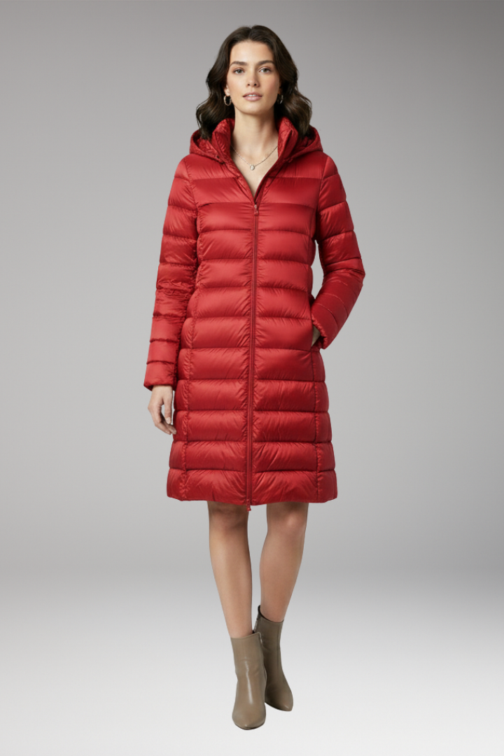 Women's Parka with Hood and Front Closure