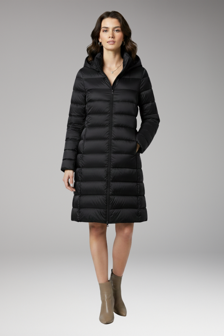 Women's Parka with Hood and Front Closure