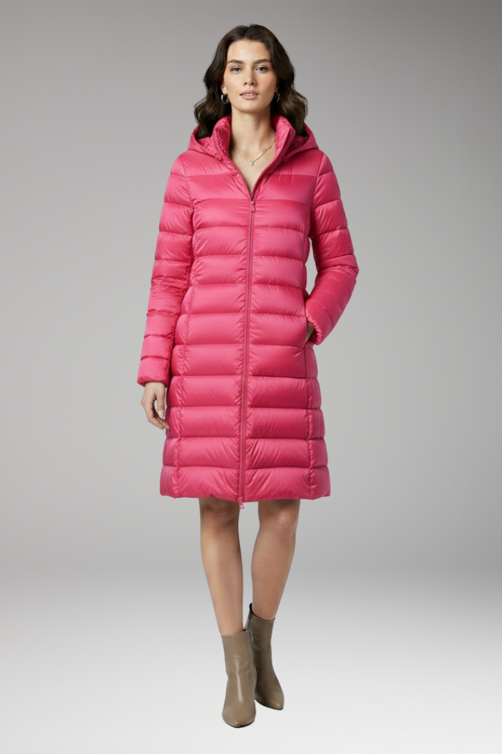 Women's Parka with Hood and Front Closure