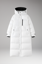Women's Puffer Coat with Hood and Long Quilted Design