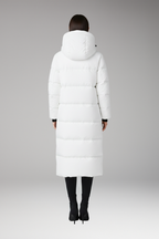 Women's Puffer Coat with Hood and Long Quilted Design