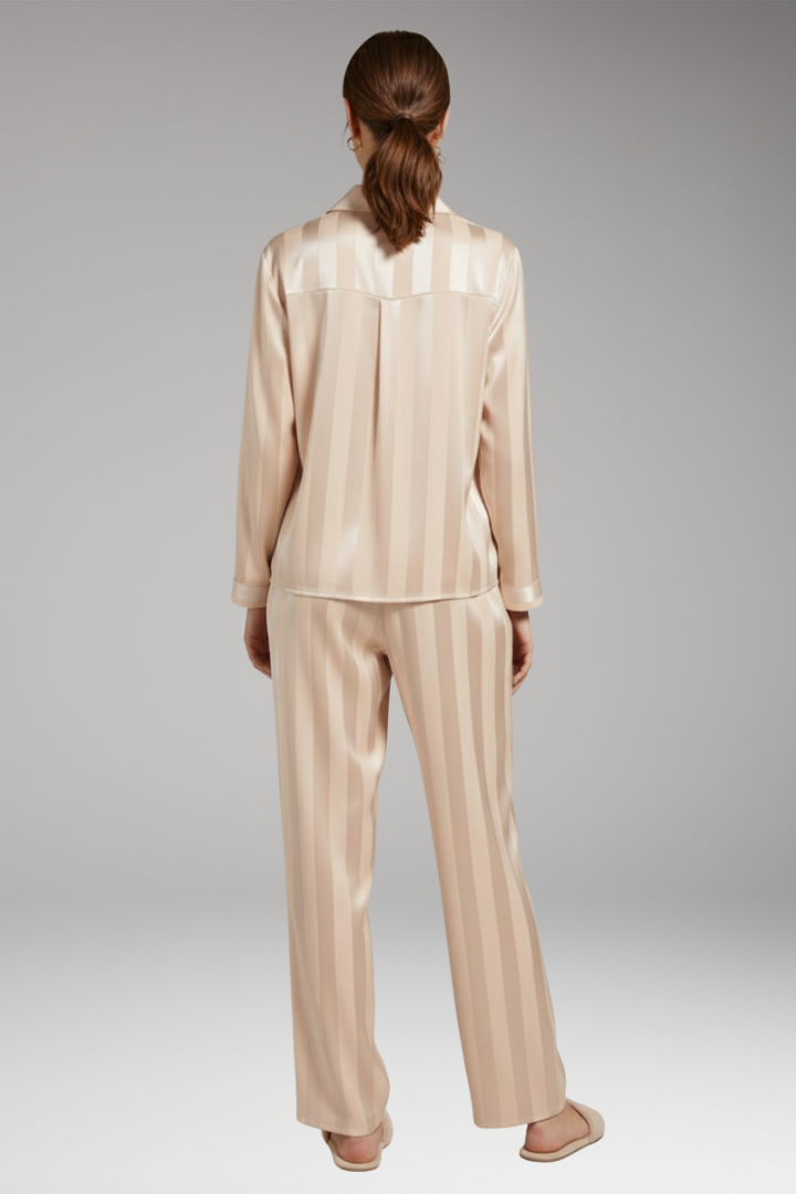 Women's Pyjama Set with Button Shirt and Straight Trousers