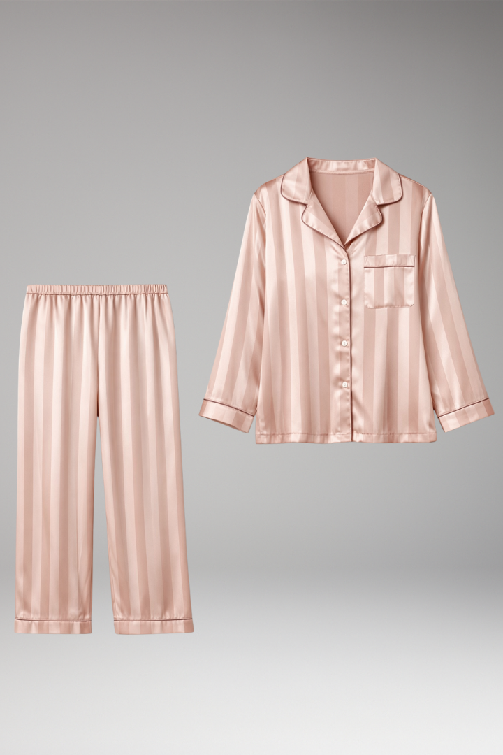 Women's Pyjama Set with Button Top and Straight Pants