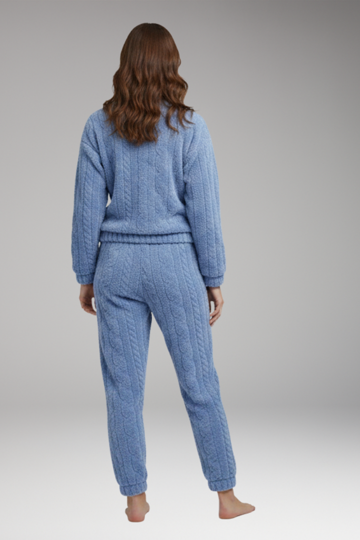 Women's Pyjama Set with Round Neck and Waistband