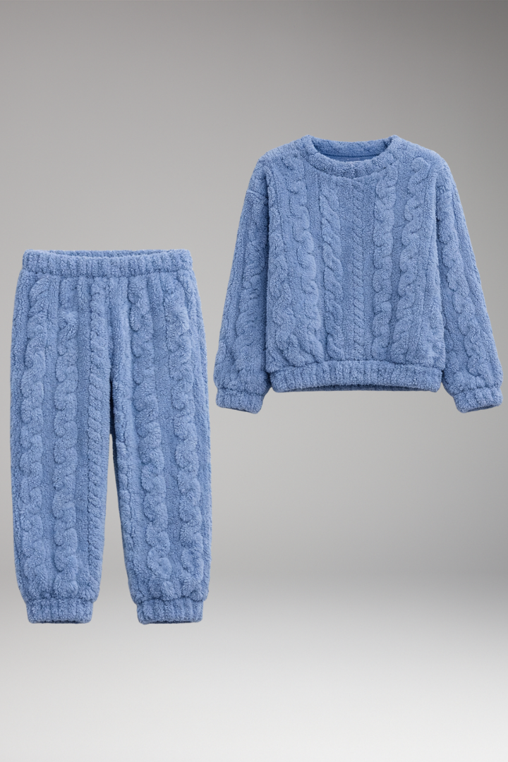 Women's Pyjama Set with Round Neck and Waistband