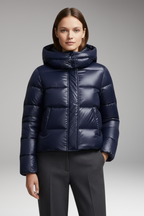 Women's Quilted Jacket with Hood and Pockets