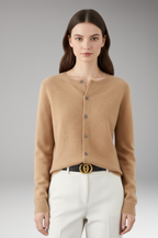 Women's Cardigan with V-Neck and Button Closure