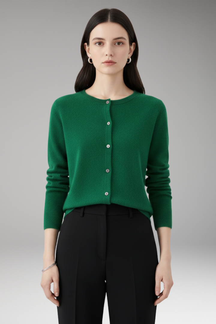 Women's Cardigan with V-Neck and Button Closure