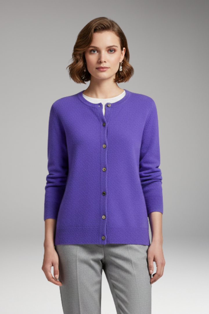 Women's Cardigan with V-Neck and Button Closure