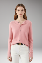 Women's Cardigan with V-Neck and Button Closure