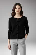 Women's Cardigan with V-Neck and Button Closure