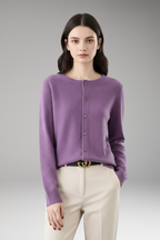 Women's Cardigan with V-Neck and Button Closure