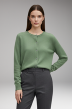 Women's Cardigan with V-Neck and Button Closure