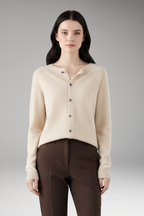 Women's Cardigan with V-Neck and Button Closure