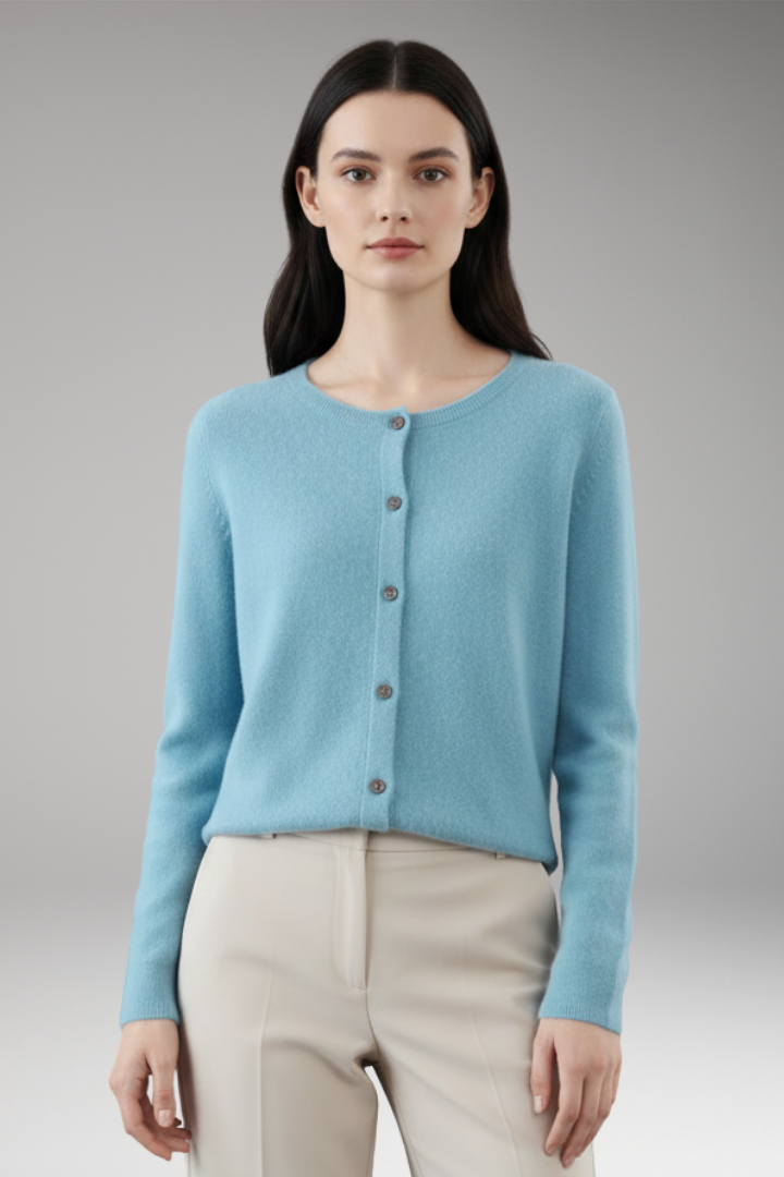 Women's Cardigan with V-Neck and Button Closure