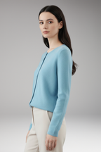 Women's Cardigan with V-Neck and Button Closure