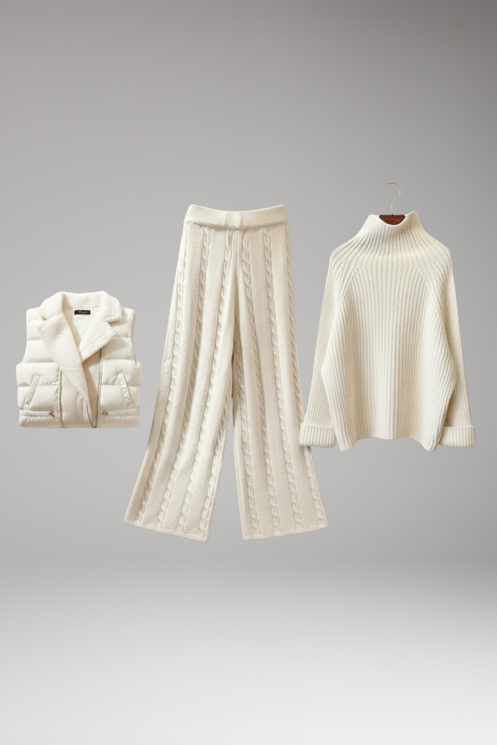 Women's Set with Turtleneck and Wide-Leg Pants